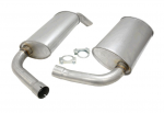E19801 MUFFLER-STAINLESS STEEL-TURBO-2.5 INCH-FOR Y PIPES-PAIR-76-81