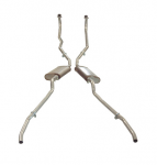 Click Here For Full Product Info E19976 EXHAUST SYSTEM-ALUMINIZED-OVAL MUFFLER-NO CROSSOVER-3 BOLT MANIFOLD-56-58