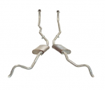 Click Here For Full Product Info E19982 EXHAUST SYSTEM-ALUMINIZED-OVAL MUFFLER-NO CROSSOVER-2 INCH MANIFOLD-61-62