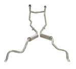 Click Here For Full Product Info E19985 EXHAUST SYSTEM-ALUMINIZED-ROUND MUFFLER-WITH CROSSOVER-2 INCH MANIFOLD-61-62