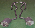 Click Here For Full Product Info E20017 EXHAUST SYSTEM-ALUMINIZED-2.5 INCH-SMALL BLOCK-MANUAL-WELDED MUFFLER-63