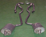 E20017 EXHAUST SYSTEM-ALUMINIZED-2.5 INCH-SMALL BLOCK-MANUAL-WELDED MUFFLER-63