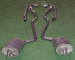 E20102 EXHAUST SYSTEM-STAINLESS STEEL-2.5 INCH-SMALL BLOCK-MANUAL-WELDED MUFFLER-63