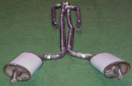 Click Here For Full Product Info E20018 EXHAUST SYSTEM-ALUMINIZED-2.5 INCH-SMALL BLOCK-MANUAL-WELDED MUFFLER-64-65