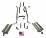Click Here For Full Product Info E20199 EXHAUST SYSTEM-DELUXE-2 TO 2.5 INCH-SMALL BLOCK-MANUAL-WELDED MUFFLER-66-67