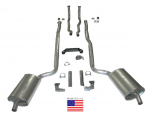 E20210 EXHAUST SYSTEM-DELUXE-2.5 INCH-SMALL BLOCK-MANUAL-WELDED MUFFLER-64-65
