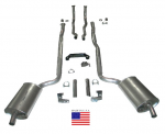 E20211 EXHAUST SYSTEM-DELUXE-2 INCH-SMALL BLOCK-MANUAL & AUTOMATIC-WELDED MUFFLER-64-67