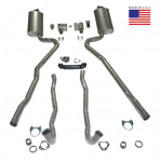 E20225 EXHAUST SYSTEM-DELUXE-2 INCH-SMALL BLOCK-AUTOMATIC-WELDED MUFFLER-70-72