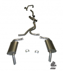 Click Here For Full Product Info E20323 EXHAUST SYSTEM-ALUMINIZED-STOCK-2.25 INCH-HIDEAWAY-WITH CONVERTER-WITH A.I.R.-76