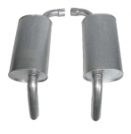 E20336 MUFFLER-ALUMINIZED-ROUND-2.25 INCH-PAIR-75-77