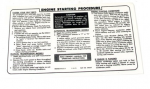 Click Here For Full Product Info E20656 DECAL-ENGINE START PROCEDURE INSTRUCTIONS-74-75