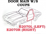 E2070L WEATHERSTRIP-DOOR MAIN-COUPE-USA-LEFT-63-67