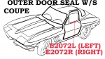 E2072L WEATHERSTRIP-OUTER DOOR SEAL-COUPE-USA-LEFT-63-67