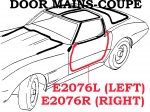 E2076L WEATHERSTRIP-DOOR MAIN-COUPE-USA-LEFT-78-82