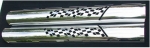 E20804 SHIELD-SIDE EXHAUST-POLISHED STAINLESS STEEL-WITH CHECKERED FLAG ONE-PAIR-63-82