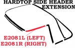 E2081L WEATHERSTRIP-HARDTOP-SIDE HEADER EXTENSION-USA-LEFT-63-67