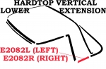 E2082R WEATHERSTRIP-HARDTOP-VERTICAL LOWER EXTENSION-USA-RIGHT-63-67