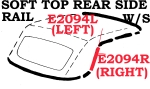 E2094L WEATHERSTRIP-SOFT TOP-REAR SIDE RAIL-USA-LEFT-56-62