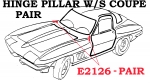 E2126 WEATHERSTRIP-HINGE PILLAR-COUPE-USA-PAIR-63-67