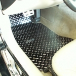 E21423 Mat Set-Floor-Diamond Plate-Polished Aluminum-Black-Pair-99-04