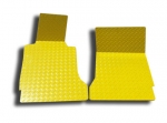 Click Here For Full Product Info E21424 Mat Set-Floor-Diamond Plate-Polished Aluminum-Yellow-Pair-99-04