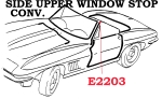 Click Here For Full Product Info E2203 STOP-SIDE WINDOW GLASS UPPER-CONVERTIBLE-USA-EACH-63-67