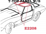E2208 WEATHERSTRIP-T-TOP PANEL-WITH FASTENERS-USA-PAIR-77L-82