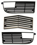 E22898 GRILLE-SET-BLACK WITH CHROME EDGE-LEFT-RIGHT-CENTER-73