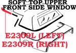 E2309R WEATHERSTRIP-SOFT TOP CONVERTIBLE-UPPER FRONT SIDE WINDOW-USA-RIGHT-86-96