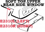 E2310L WEATHERSTRIP-SOFT TOP CONVERTIBLE-UPPER REAR SIDE WINDOW-USA-LEFT-86-96