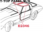 E2346 WEATHERSTRIP-T-TOP PANEL-WITH FASTENERS-USA-PAIR-70-E77
