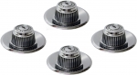 E3391AS CAP SET-RALLY WHEEL-CHROME AND STAINLESS STEEL-WITH BOWTIE EMBLEM-4 PIECES-68-82