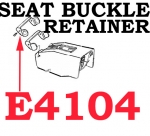 Click Here For Full Product Info E4104 RETAINER-SEAT BELT BUCKLE-CHROME-PLUS HOLES-67LATE