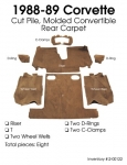 E5991 CARPET SET-REAR-COUPE-CUT PILE-POLY BACK-88-89