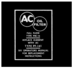 Click Here For Full Product Info E9568 DECAL-OIL FILTER CANISTER INSTRUCTIONS-PF-141-58-67