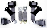 E9702 SEAT BELT ASSEMBLY-ECONOMY-DIRECT FIT-DUAL RETRACTOR-STARBURST BUCKLE-COLORS-PR-74-77