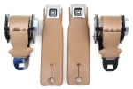 Click Here For Full Product Info E9782 SEAT BELT SET-RETRACTABLE LAP(ONLY)-GM BUCKLE W-SLEEVES-7 PANEL WEBBING-COLORS-PAIR-72-77