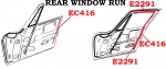 Click Here For Full Product Info EC416 LINERS-REAR WINDOW RUN-PAIR-COUPE 63-CONVERTIBLE-56-67