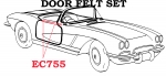 Click Here For Full Product Info EC755 FELT SET-DOOR-INNER AND OUTER-CORRECT-USA-4 PIECES-56-62