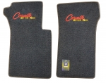 EC974LCS MAT SET-FLOOR-80-20 LOOP-EMBROIDERED CORVETTE STINGRAY LOGO-COLORS-PAIR-63-67