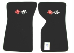E14835LF MAT SET-FLOOR-CUT PILE-WITH EMBROIDERED CROSS FLAGS LOGO-COLORS-PAIR-69