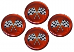 E1526 EMBLEM SET-WHEEL-CROSS FLAG-RED SUNBURST-1 3-4-SET OF 4