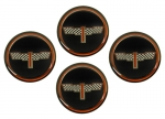 E1530 EMBLEM SET-WHEEL-VICTORY BIRD-BLACK-2-SET OF 4