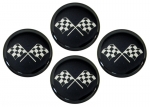 Click Here For Full Product Info E1532 EMBLEM SET-WHEEL-CROSS FLAG-BLACK-2-SET OF 4