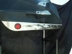 Click Here For Full Product Info E21307 Door Guard-Brushed-Stainless Steel-W/ Black Flames-Pair-05-13