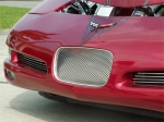 E21463 GRILLE-FRONT TAG PLATE-PERFORATED-POLISHED-STAINLESS STEEL-97-04