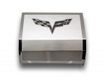 Click Here For Full Product Info E21769 Cover-Fuse Box-Brushed/Polished-Stainless Steel-Carbon Fiber-Crossed Flags-05-13