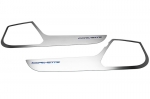 E21776 Door Guard-Brushed-Stainless Steel-W/ Carbon Fiber Corvette Script-7 Colors-Pair-14-17