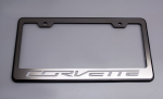 E21850 Frame-License Plate-Black-C7 Corvette Lettering-Carbon Fiber Inlay-7 Colors Available