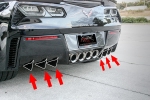 Click Here For Full Product Info E21857 Diffuser Fins-Rear Bumper-Stainless Steel or Carbon Fiber-6 Pieces-15-17